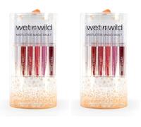 Wet n Wild Mistletoe Magic Vault, 6-Piece Lip Gloss Set, Infused with Hyaluronic Acid, Collagen, Sunflower Oil, and Vitamin E for Shiny and Plump Lips, Makeup Gift Set (Pack of 2)