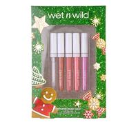 Wet n Wild Mistletoe Magic Vault, Gift Set of 5 Plumping and Nourishing Lip Glosses with Peptides and Collagen, Lip Gloss Kit for Shine and Volume Effect