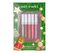 Wet n Wild Mistletoe Magic Vault, Gift Set of 5 Plumping and Nourishing Lip Glosses with Peptides and Collagen, Lip Gloss Kit for Shine and Volume