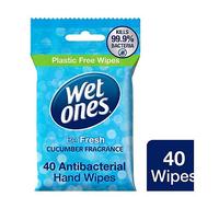 Wet Ones Antibacterial Hand Wipes - Biodegradable & Plastic-Free Be Fresh 40 wipes