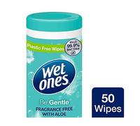 Wet Ones Antibacterial Hand Wipes - Biodegradable & Plastic-Free Be Gentle Canister 50 wipes