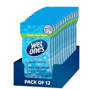 Wet Ones Cucumber Hand Wipes 12 Pack - 144 Wipes Plastic-Free Biodegradable Wipes Gentle on Skin Convenient for School Office Car Travel Everyday Fresh Cleaning