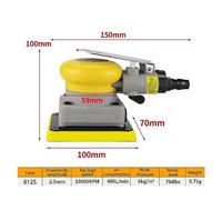 Wet Polisher, Pneumatic Orbital Rectangular Sander Square Air Sander Pad Grinder Polisher Sanding Tool Jitter Bug Sanders(812 mini Sander)