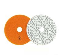 Wet Polishing Pads 4 Inch 100mm, 3 Step Resin Grinding Discs for Granite, Marble, Concrete and Stone, High Density Emery Chips for Dry or Wet Use, Random Color(Step 2)