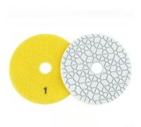 Wet Polishing Pads 4 Inch 100mm, 3 Step Resin Grinding Discs for Granite Marble Concrete Stone, Dry or Wet Use, High Density Emery Chips for Rough Grinding and(Step)