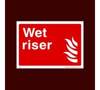 Wet Riser Sticker/Self Adhesive Sign - Fire, Alarm, Extinguisher, Fire Exit, Arrow, Switch, Call Point - (FE16)