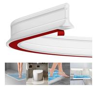Wet Room Floor Barrier, 2m Rubber Shower Tray Sealing Strip, Self-Adhesive Shower Splash Guard, Shower Threshold Water Barrier, Flexible Shower Screen Seal Strip for Bathroom Floor Sink Bathtub, White
