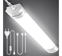 Wet Room Light LED 40 cm, 18 W 1800 lm 4000 K Waterproof Wet Room Light with Cable and Plug, IP66 Ceiling LED Fluorescent Strip Neutral White for Garage, Basement, Workshop, Wet Room, Office