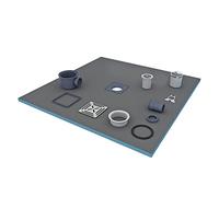 Wet Room Shower Tray Walk in System Multiple Sizes Including Waste Trap Drain | Screen Tiling Kit Tanking Kit Shower Screen Required in Addition (900x900x20mm - Off-Side Drain)