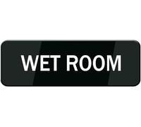 Wet Room With Symbols Acrylic Sign 10x3 Inch Staff Entry Notice Plaque Self Adhesive Bold Lettering For Restaurant Salons Hotels Motels Public Restrooms Wall