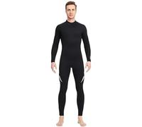 Wet Suit For Men 3mm Black Splicing Diving Suits Men's Women's Long Back Zipper Surf One-piece Swimming Underwater Warm Suit Wetsuits(Men Black,2XL)