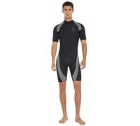 Wet Suit For Men Men's 2MM One Piece Diving Suit Short Sleeves Swimwear Surfing Snorkeling Suit Short Wetsuit Wetsuits(Grey,XXL)