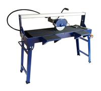 Wet Tile Cutter with 1200mm Bench Stand Table Laser Cutting Guide Diamond Blade Heavy Duty 1400W Motor Includes Free Extra Blade 0-45° Angle Cut Range Foldable Legs Portable DIY and Professional Use