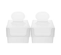 Wet Tissue Holder Transparent Square Box Disposable Face Towel Storage Wipes Container Refillable Plastic Case for Home Office Desk