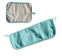 Wet Umbrella Carry - Gray Microfibre Waterproof Absorbent Storage Sleeve, Portable Travel Rain Accessory Organizer, Compact Moisture Control Solution With Soft Towel Lined Interior Design | Drip Conta