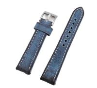 Wet Wax Canvas Watch Band 18-22mm Gray Blue Brown Green Denim Strap Quick Release(Blue,24MM_L-130 90MM)