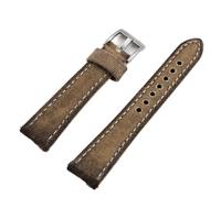 Wet Wax Canvas Watch Band 18-22mm Gray Blue Brown Green Denim Strap Quick Release(Brown,18MM_L-130 90MM)
