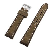 Wet Wax Canvas Watch Band 18-22mm Gray Blue Brown Green Denim Strap Quick Release(Green,21MM_L-130 90MM)