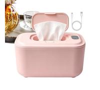 Wet Wipe Warmer 3 Temp Setting Surround Heating Refillable Dispenser | USB Powered Large Capacity Wipe Warmer Portable for Kids, Boy, Girl, Mom, Dad, Parents, Home, Bathroom, Nursery, Winter, Pink