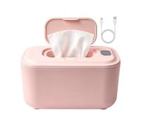 Wet Wipe Warmer Portable 3 Temperature Settings Container | USB Powered Large Capacity Wipe Warmer Portable for Kids, Boy, Girl, Mom, Dad, Parents, Home, Bathroom, Nursery, Winter, Pink