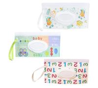 Wet Wipes Bag, Baby Wet Wipe Dispenser, Portable Bag for Wet Wipes, Wet Wipes Bag for On the Go, Reusable Wet Wipe Bag, Travel Container for Wet Wipes, Pack of 3 Tokaneit