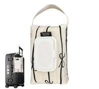 Wet Wipes Dispenser - Baby Wipe Dispenser Holder Bag - Refillable Organizer Bow Stripes Bag for Bedroom Living Room Bathroom Car Outdoor Travel Office Picnic Hiking Camping