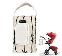 Wet Wipes Dispenser - Baby Wipe Holder Storage Bag - Refillable Organizer Bow Stripes Bag for Bedroom Living Room Bathroom Car Outdoor Travel Office Picnic Hiking Camping