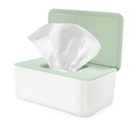 Wet Wipes Dispenser Box, Tissues Box with Lid Paper Holder Seal Reusable Dustproof Tissue Container Nappy Case Storage for Car Office Home Bathroom Desk White