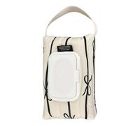 Wet Wipes Dispenser - Wipes Container Refillable Organizer Bow Stripes Bag, Cotton - Holder for Bedroom Living Room Bathroom Car Outdoor Travel Office Picnic Hiking