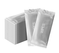 Wet Wipes Individually Wrapped Hand Wipes Pack of 50 Wet Napkins Quick Hand Cleaning Silver Packaging for Restaurant Party