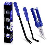 Wetado Clip Remover Tool, 3Pcs Plastic Trim Panel Removal Tool Clip Pliers Set & Fastener Auto Trim Removal Kit Auto Upholstery Combo Repair Kit for Car Door Panel Dashboard -Blue