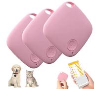 Wetag Mini, Wetag Mini Tracker, Bluetooth Pet Wireless Tracker, Real-Time Keys Finder and Item Locator, Works with Most Mobile Phone Systems, for Keys, Luggage, Satchel, Car, Pet & More (Pink*3)