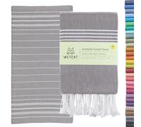 WETCAT Turkish Bath Towels Extra Large 38x71 100% Cotton Quick Dry Beach Towel Oversized Sand Free Light Travel Towel for Adults Beach Accessories Gifts - Dark Gray
