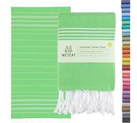 WETCAT Turkish Beach Towel 100% Cotton Sand Free Quick Dry Extra Large Lightweight Travel Towel for Adults Beach Accessories Gift (Lime, 38x71inch)