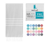 WETCAT Turkish Beach Towel 38x71 100% Cotton Sand Free Quick Dry Towel Extra Large Light Travel Towel for Adults Beach Gifts - Grey