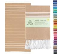 WETCAT Turkish Beach Towel Extra Large - 38x71 - 100% Turkish Cotton - Made in Turkey - Sand Repellent - Ultra Soft, Quick Dry, Compact & Lightweight for Travel - Tawny Brown