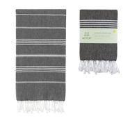 WETCAT Turkish Beach Towel Oversized 38x71 100% Cotton Sand Free Quick Dry Bath Towels Extra Large Turkish Towel Light Travel Towel for Adults Beach Gifts Beach Accessories - Black