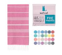 WETCAT Turkish Beach Towel Oversized 38x71 100% Cotton Sand Free Quick Dry Towel Extra Large Turkish Towel Light Travel Towel for Adults Beach Gifts Beach Accessories - Fuchsia