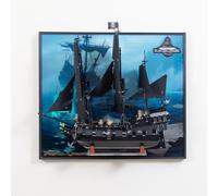 WETCEAOM Display Wallboard Compatible with Lego 10365 Captain Jack Sparrow's Pirate Ship, Wall Mount Display Frame Transform 10365 Models into Wall Art (Models Not Included!)