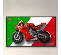 WETCEAOM Display Wallboard for Lego Technic Ducati Panigale V4 S Motorcycle 42202, Compatible with Lego Car Display Frame, Gift Ideas for Lego Car Wall Mount Display Lovers,(No Model) (Green)