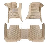 WETCL Custom Car Floor Mats for Mercedes-Benz EQS V297 2021 2022 2023, Full Coverage Right-Drive All-Weather Waterproof Non-Slip Leather Carpet Cover,Beige