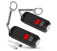 WETEN Rechargeable Keychain Alarm for Women Self Defense - 2 Pack 130 dB Loud Safesound Personal Siren Ring with LED Light - Waterproof SOS Emergency Safety Alert Device Key Chain by (Black&Black)