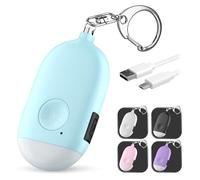 Rechargeable Self Defense Keychain Alarm - 130 dB Loud Emergency Personal Siren Ring with LED Light - SOS Safety Alert Device Key Chain for Women, Kids, Elderly, and Joggers by WETEN (Blue)