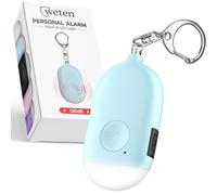 Rechargeable Self Defense Keychain Alarm - 130 dB Loud Emergency Personal Siren Ring with LED Light - SOS Safety Alert Device Key Chain for Women, Kids, Elderly, and Joggers by WETEN (Blue)