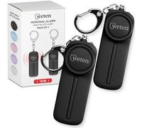 WETEN Safety Siren Personal Keychain Alarm for Women Protection - 2 Pack Self Defense Safe Sound Alert with Flashlight - Loud 130dB Emergency Security Key Chain by (Black&Black)