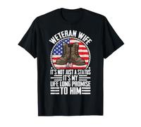 Weteran Wife It's Not Just A Status It's My Life Long Promis T-Shirt