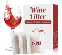 WeThinkeer Wine Filter, 48 Pack Wine Filters for Histamines and Sulfite, Wine Sulfite and Histamine Remover, Prevent Wine Allergies & Headaches, All Natural Wine Purifier for Wine Drinker