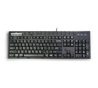 WetKeys Professional-Grade Full-Size ABS Plastic Washable Keyboard with 10-Key Number-pad (USB) (Black) | KBWKABS104-BK