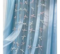 Wetopee Pink & White Bow Crystal Beaded Curtain - 4m Doorway String Curtain for Bedroom, Living Room & Wedding Decor, Semi-Sheer Room Divider with Acrylic Beads & Satin Bows