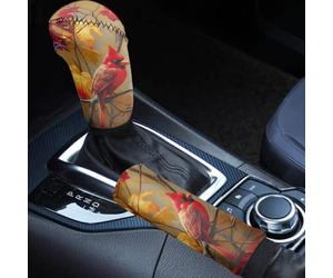 Wetoricau Cardinal Maple Leaf Pattern Car Interior Accessiores for Women 2 pcs Auto Gear Shift Knob Cover Handbrake Cover Waterproof Universal Case Sleeve Hand Protector Car Decoration